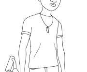 Coloriage Petit h&eacute;ros de Jurassic World