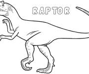 Coloriage Raptor rapide du monde jurassique