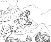 Coloriage Rencontre de pr&eacute;dateur dans Jurassic World