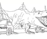 Coloriage Rex d&eacute;truit le monde jurassique