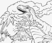 Coloriage rugissement de dinosaure de monde jurassique