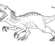 Coloriage et dessins gratuit Trex en attaquant à imprimer