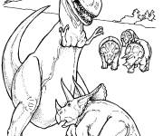 Coloriage Tric&eacute;ratops et Tyrannosaure dans Jurassic World