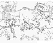 Coloriage Tyrannosaure Rex assoiff&eacute; de sang de Jurassic World