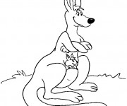Coloriage Kangourou croisant les bras