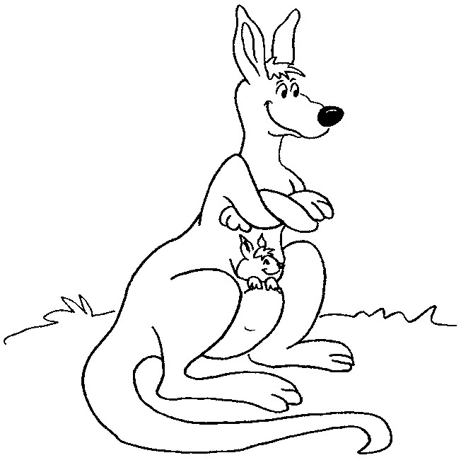 Coloriage et dessins gratuits Kangourou croisant les bras à imprimer