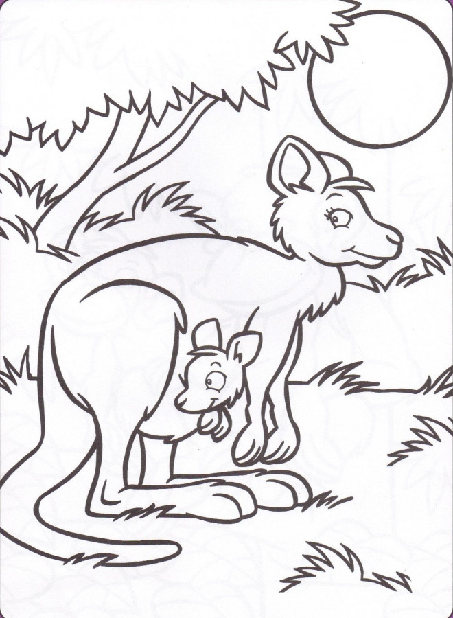 Coloriage et dessins gratuits Kangourou dans la forêt à imprimer