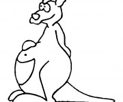 Coloriage Kangourou enceinte