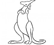 Coloriage Kangourou frottant la t&ecirc;te