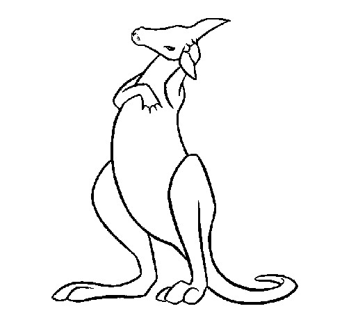 Coloriage et dessins gratuits Kangourou frottant la tête à imprimer