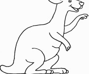 Coloriage Kangourou heureux