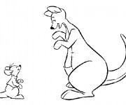Coloriage Kangourou parle avec son petit