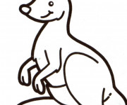 Coloriage et dessins gratuit Kangourou souriant à imprimer