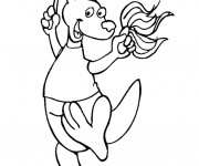 Coloriage Kangourou supporteur