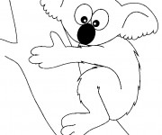 Coloriage Koala avec le regard dr&ocirc;le