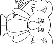 Coloriage Koala d'australie porte de l'herbe