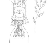Coloriage Alpaga portant un bonnet