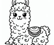 Coloriage B&eacute;b&eacute; Lama couch&eacute;