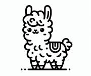 Coloriage Chibi Lama kawaii
