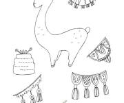 Coloriage D&eacute;corations Lama pour enfants