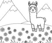 Coloriage Dr&ocirc;le de Lama de montagne