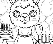 Coloriage L'anniversaire du Lama
