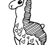 Coloriage La d&eacute;coration d'un Lama
