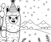 Coloriage La f&ecirc;te des Lamas