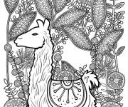 Coloriage Lama &agrave; motif complexe pour adulte