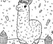 Coloriage Lama &agrave; motif de noel