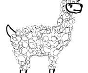 Coloriage Lama &agrave; motif simplifi&eacute;