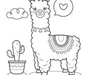 Coloriage Lama &agrave; personnaliser