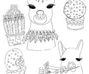 Coloriage Lama adorable avec des motifs