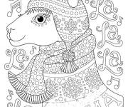 Coloriage Lama anti-stress pour adulte