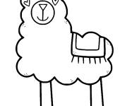 Coloriage et dessins gratuit Lama avec des yeux amoureux à imprimer
