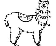 Coloriage Lama avec le sourire sur le visage
