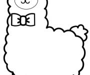 Coloriage Lama avec noeud en vecteur
