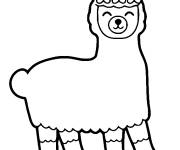 Coloriage et dessins gratuit Lama avec une couronne fleuri à imprimer