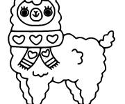 Coloriage Lama bien d&eacute;cor&eacute;