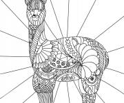 Coloriage Lama complexe pour adulte