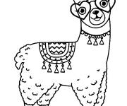 Coloriage Lama cool gratuit