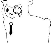 Coloriage Lama curieux pour enfants