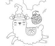 Coloriage Lama d'Halloween