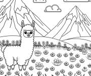 Coloriage Lama de P&eacute;rou en maternelle