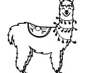 Coloriage Lama d&eacute;cor&eacute;