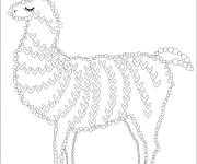 Coloriage Lama d&eacute;cor&eacute; avec des c&oelig;urs