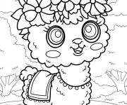 Coloriage Lama des Andes kawaii