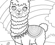 Coloriage Lama des Andes kawaii mignon