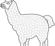 Coloriage Lama en art des points