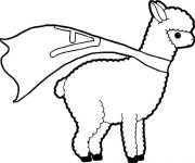 Coloriage Lama en cape de superman